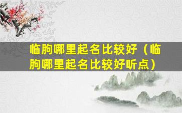 临朐哪里起名比较好（临朐哪里起名比较好听点）